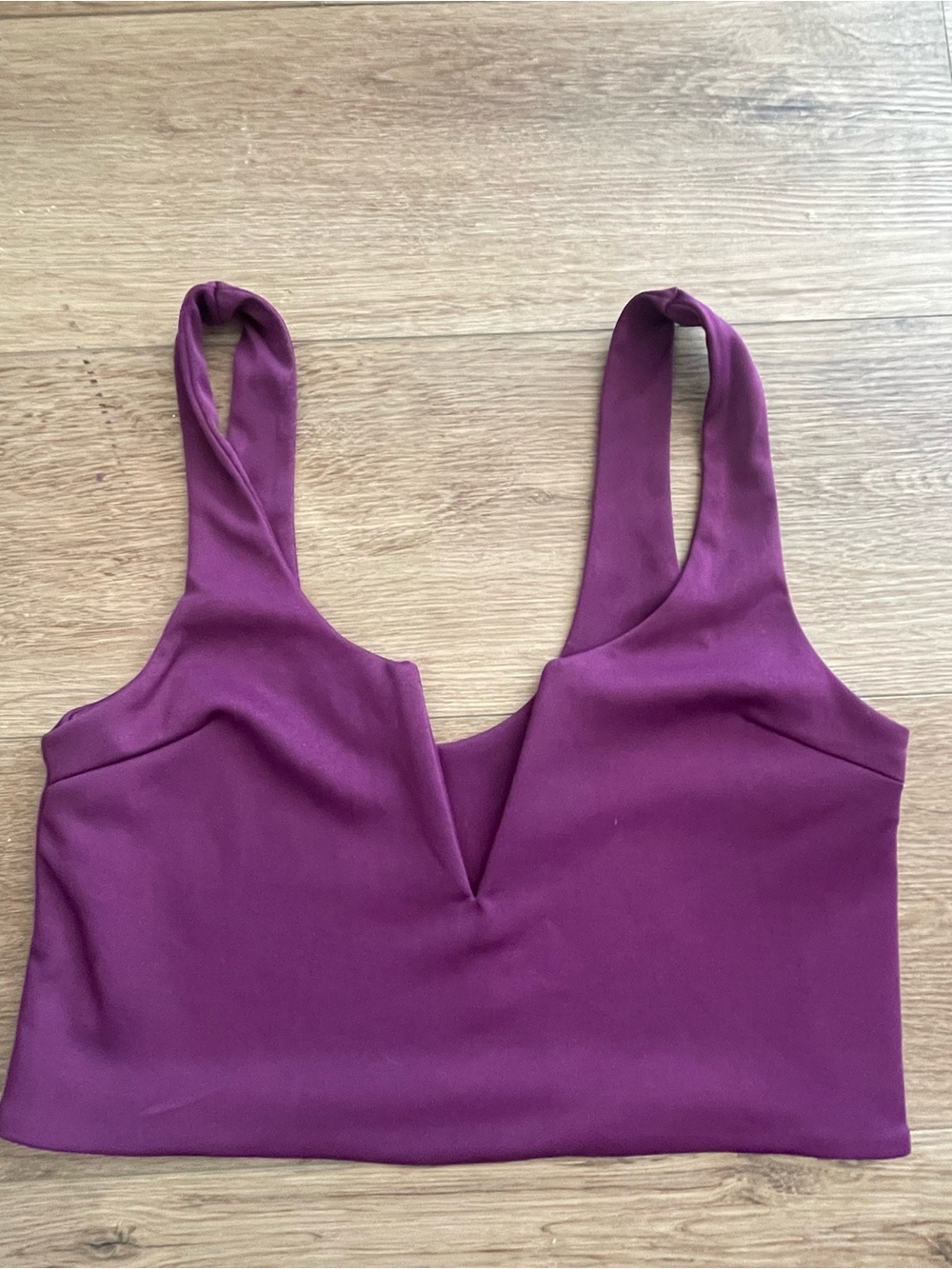 Plum V-Neck Crop Tank Top